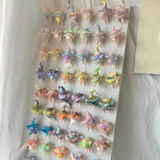 Handmade Mushroom Elf clay refrigerator magnets